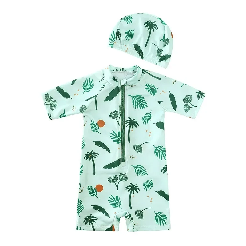 UV Baby Boy Swimsuit One Piece Swimming Jumpsuit Ruffles Bathing Suit SPF 50 Long Sleeve Kids Swimwear for Girls 1-7 Years