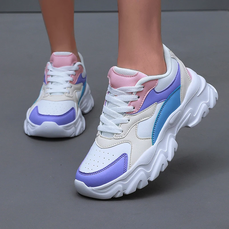 Zapatillas de deporte para Mujer, zapatos vulcanizados a la moda, zapatos planos de alta calidad para Mujer, Zapatillas para caminar de talla grande para Mujer