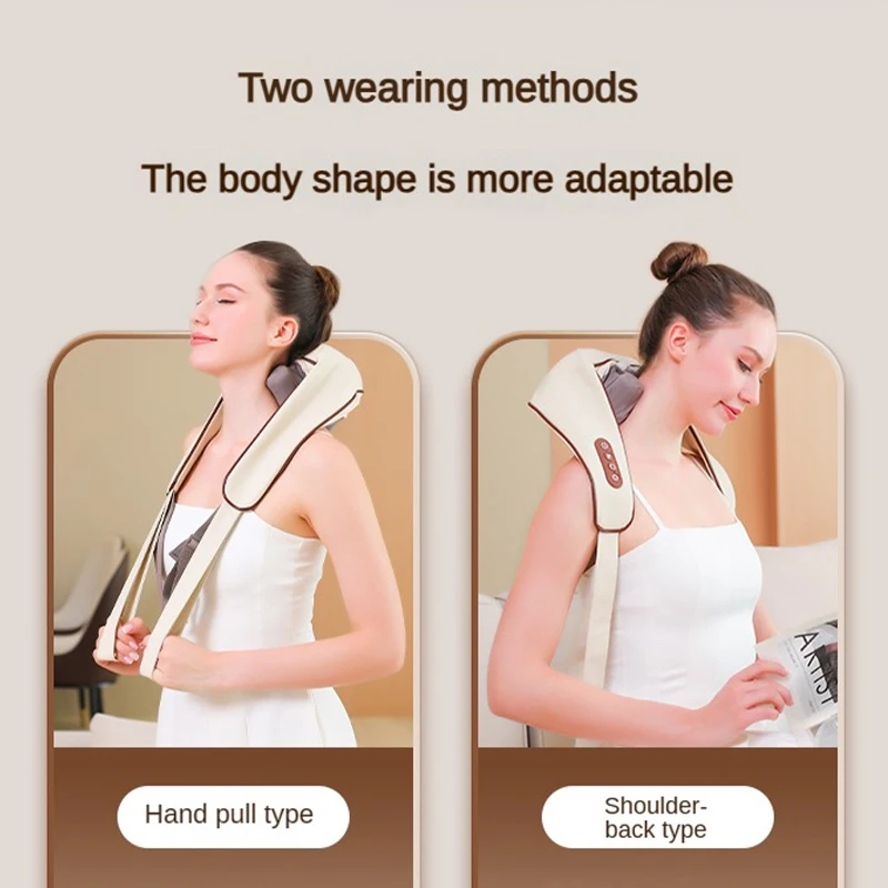 8D Neck and Shoulder Massager Electric Air Compress Kneading Multifunctional Back Massager Massaging Multiple Parts of the Body