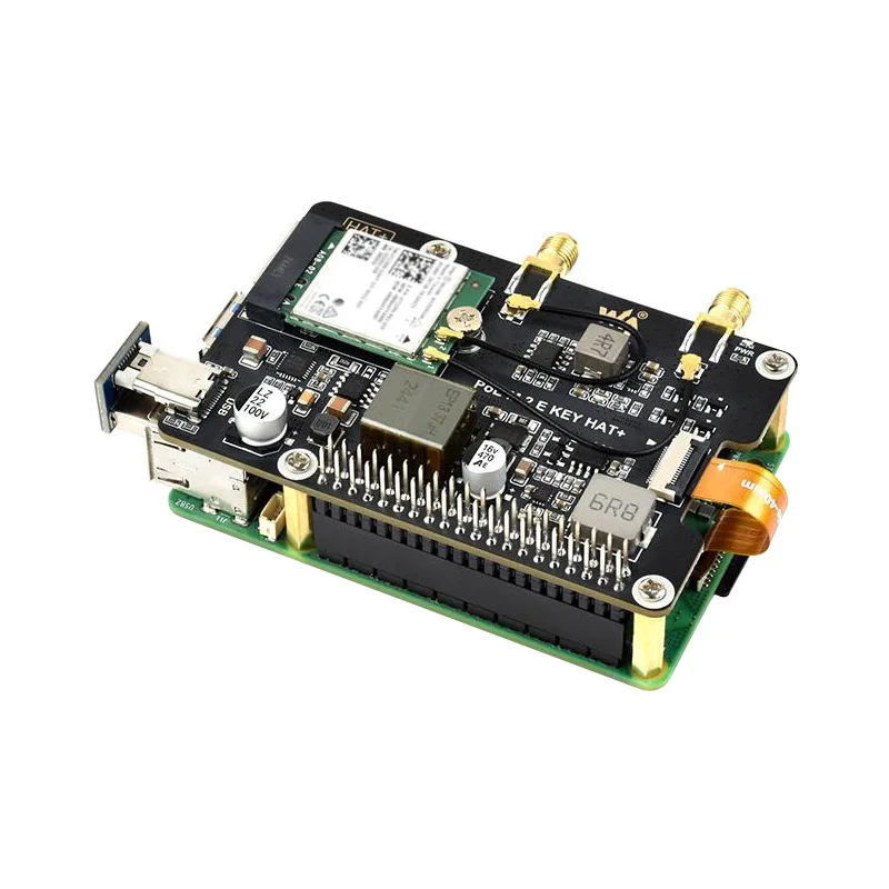 Raspberry Pi 5 PCIe to M.2 E Key Expansion Board - WiFi 6/BT 5.2 & PoE Power Combo Adapter