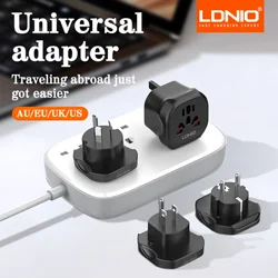 LDNIO Universal Adapter AU EU UK US Wall Power Strip Multi Plug Universal Travel Adapter Dual Travel Adapter Extension Socket Z7