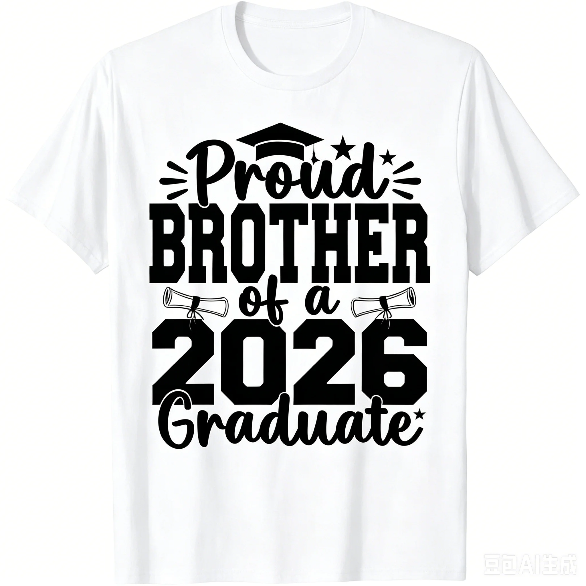 New Arrival Proud Brother of A 2026 Graduate T-Shirt, Black Family Graduation Tee, Senior Class 2026 Graduation Party Casual Top
