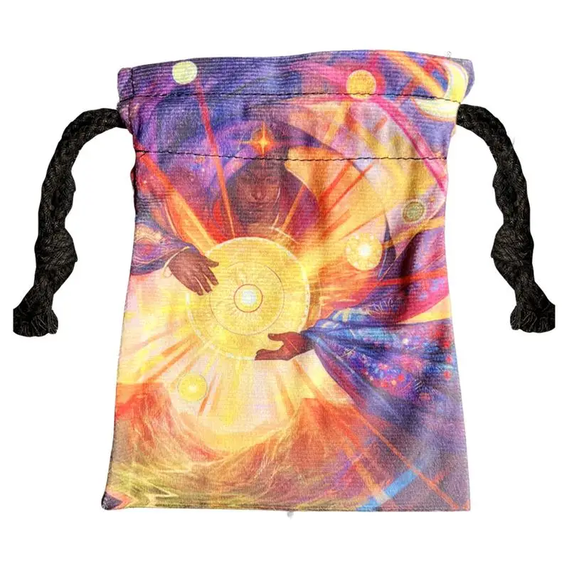 Tarot Storage Bag Tarot Card Storage Bag Drawstring Tarot Dice Bag Sun God Pattern 13x18cm Hand Gift Bags For Tarot Cards Dices