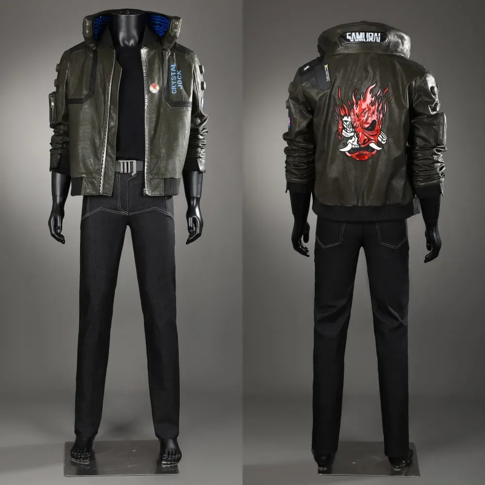 Punk 2077 Cosplay V Cosplay Costume Leather Jacket Shirt Pants Cyber Outfit Full Set and Individual Items Are Sold Custom Size