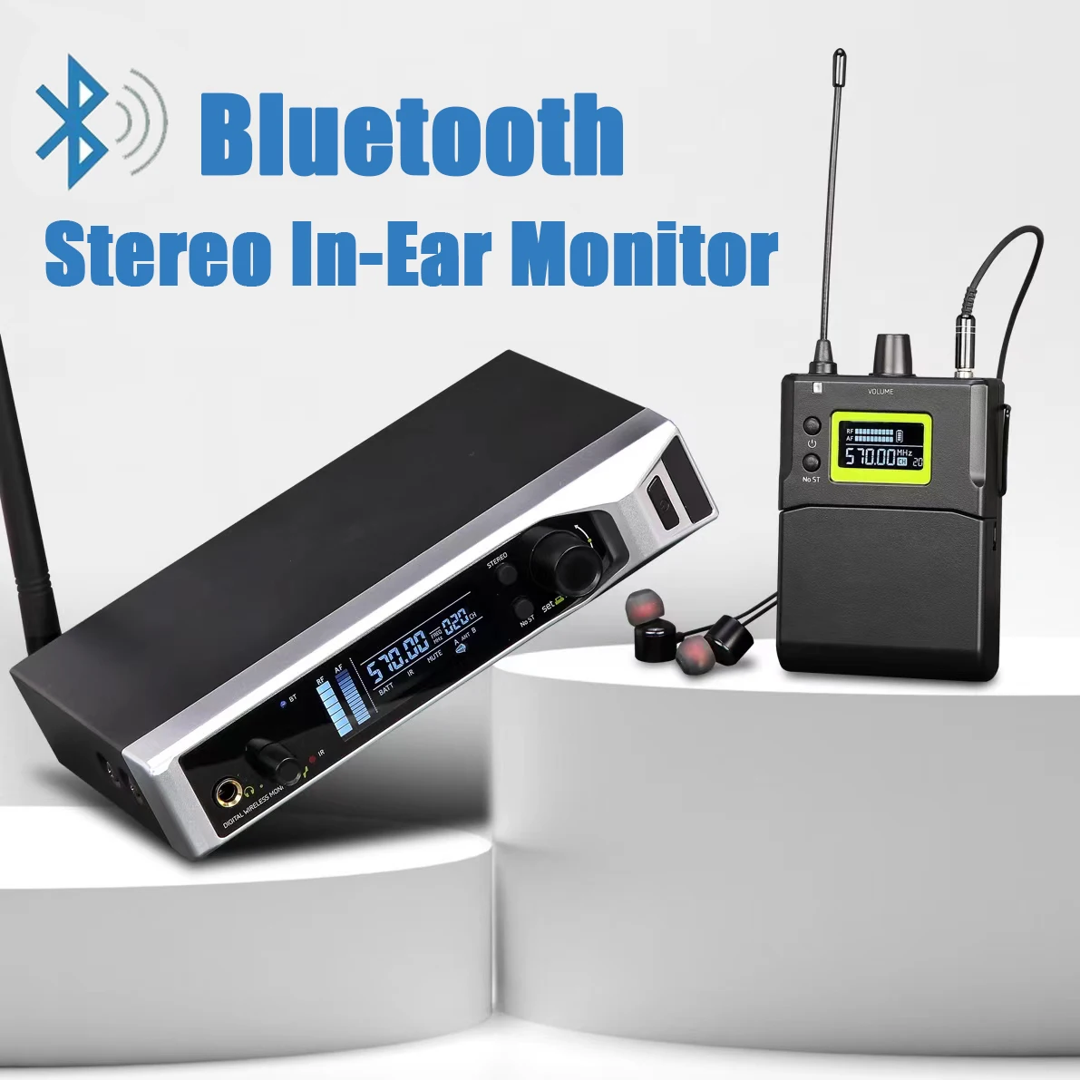 Betagear 500Mhz Stereo Monitoring Wireless System Bluetooth Professional IEM Stage Return In-Ear Monitor Audio Equipment WM1000