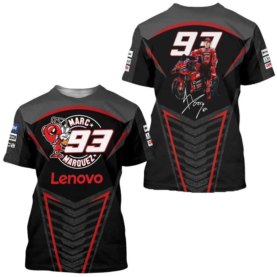 Summer Unisex Moto GP Marc Marquez T-shirt Motorcycle Rider Quick Dry Short Sleeve Tops Sleeve Shirt for Extreme Outdoor Sports