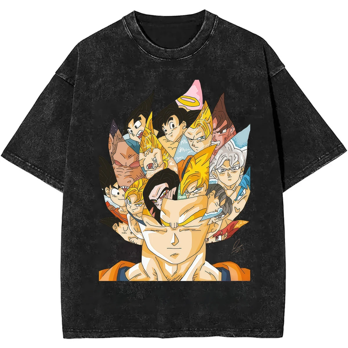 2026 Sommer Dragon Ball Nostalgisches T-Shirt 100% Baumwolle Schwergewicht Gewaschen Retro Oversized Herren Goku Fusion Print Unisex Y2k