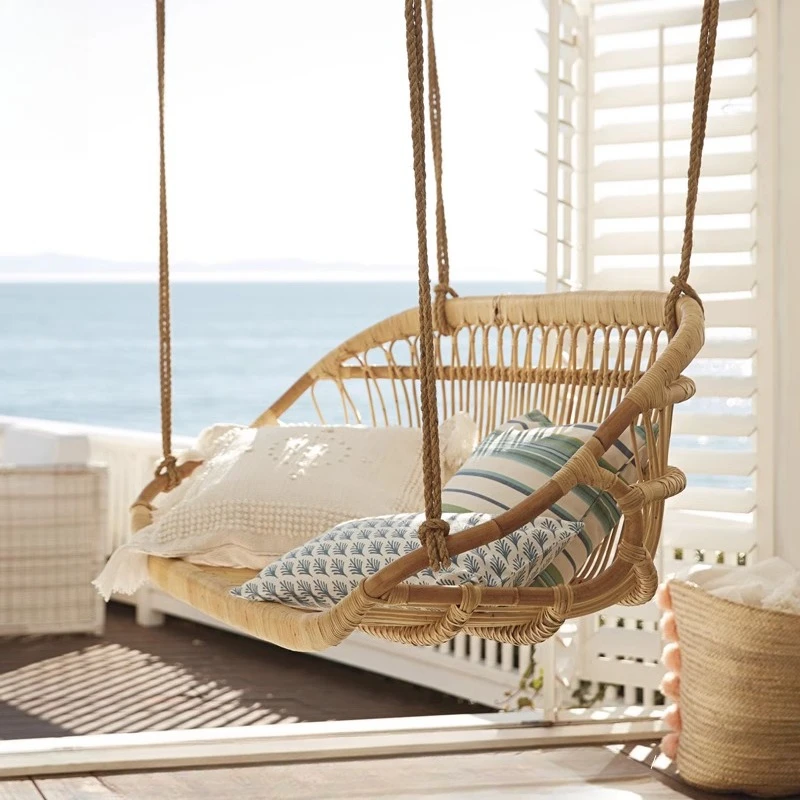 

Balcony Swing Indoor Outdoor Rattan Hanging Basket Chair Double Nordic ins Homestay Sun Room Courtyard Plant Rattan