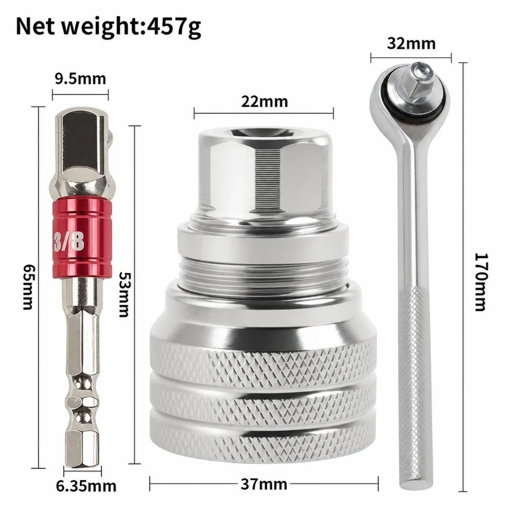 1Set 10-19mm Universal Socket Wrench Set Rustproof High-hardness Adjustable Magic Socket Durable 3/8in Bar Power Drill Adapter