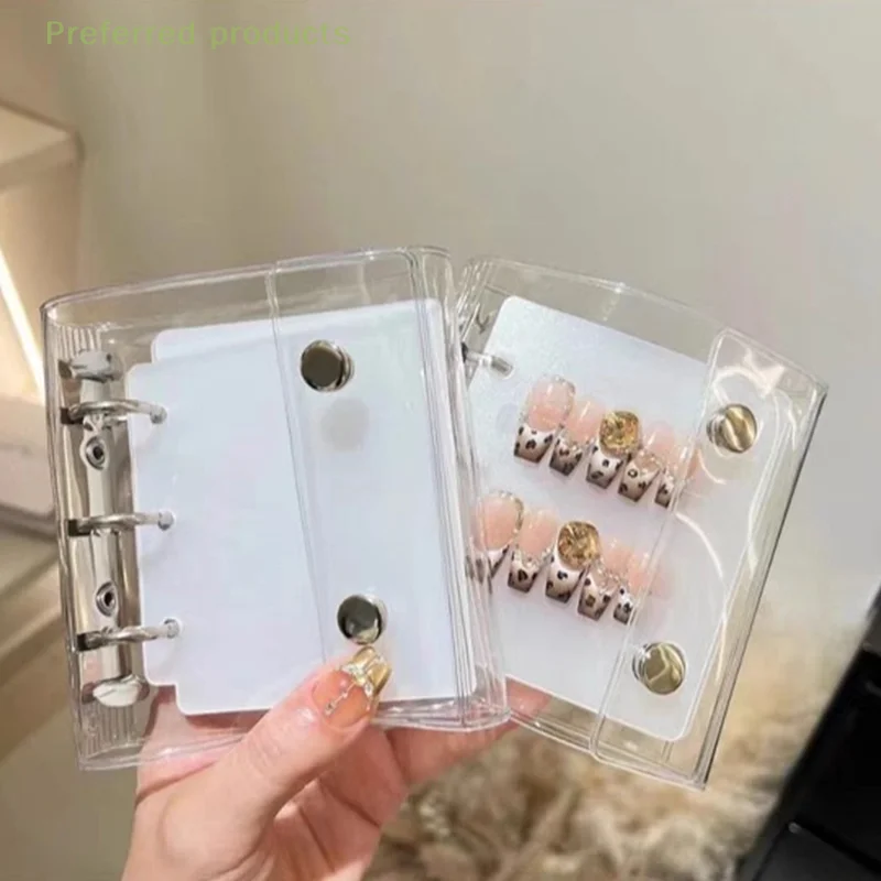 ネイルアートピース収納ブックネイルチップ展示フォトアルバムカードクリップディスプレイボード DIY シンプルなアルバムブックマニキュアコレクター