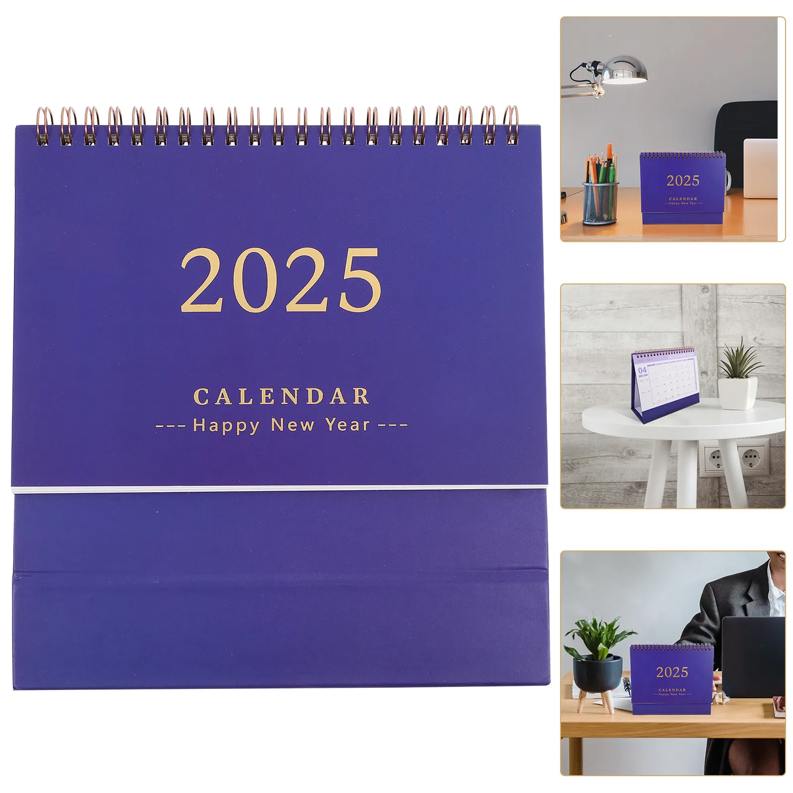 

Desktop Calendar 2024-2025 Thick Paper Minimalist Standing Desk Calendar for Office Home Decor Daily Date Change Lightweight