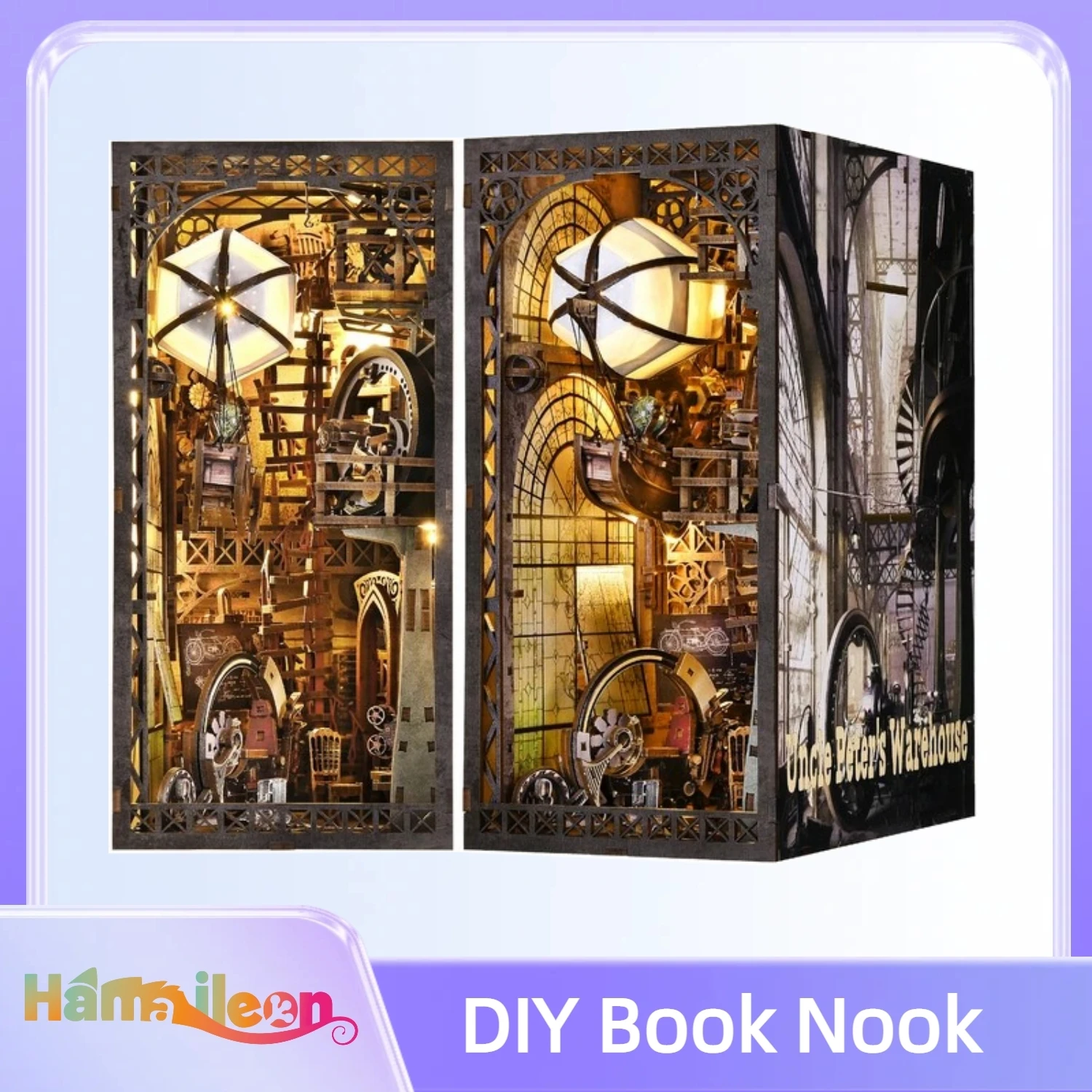 

Hamaileon 3D Puzzle for Adults Gift Factory Wooden Model Kit DIY Dollhouse Kit Building with LED Gifts on Birthday Christmas