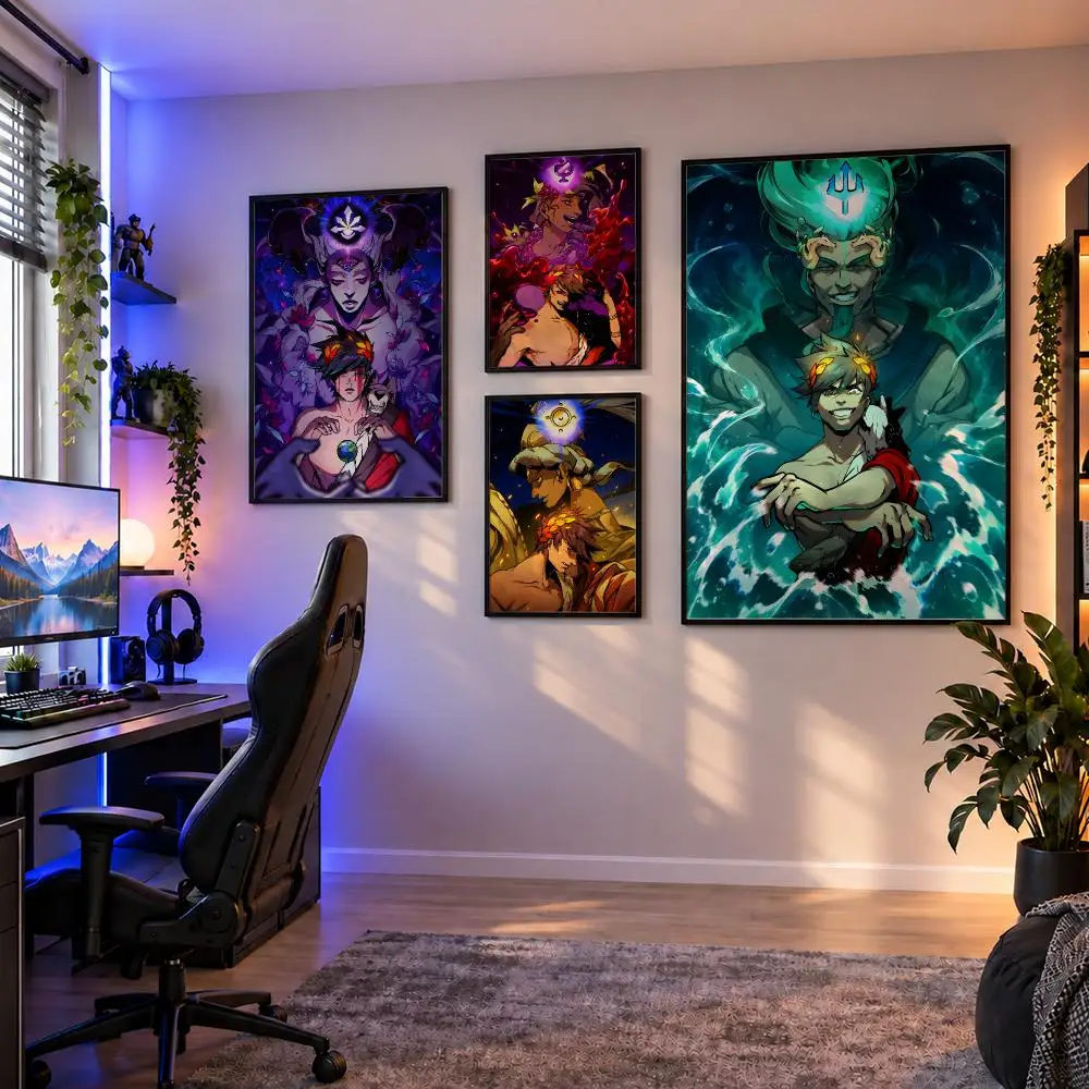 Game Hades Zagreus Underworld Poster Wall Art PP Waterproof HD Self Adhesive Modern Home Decor Living Room Apartment Gift