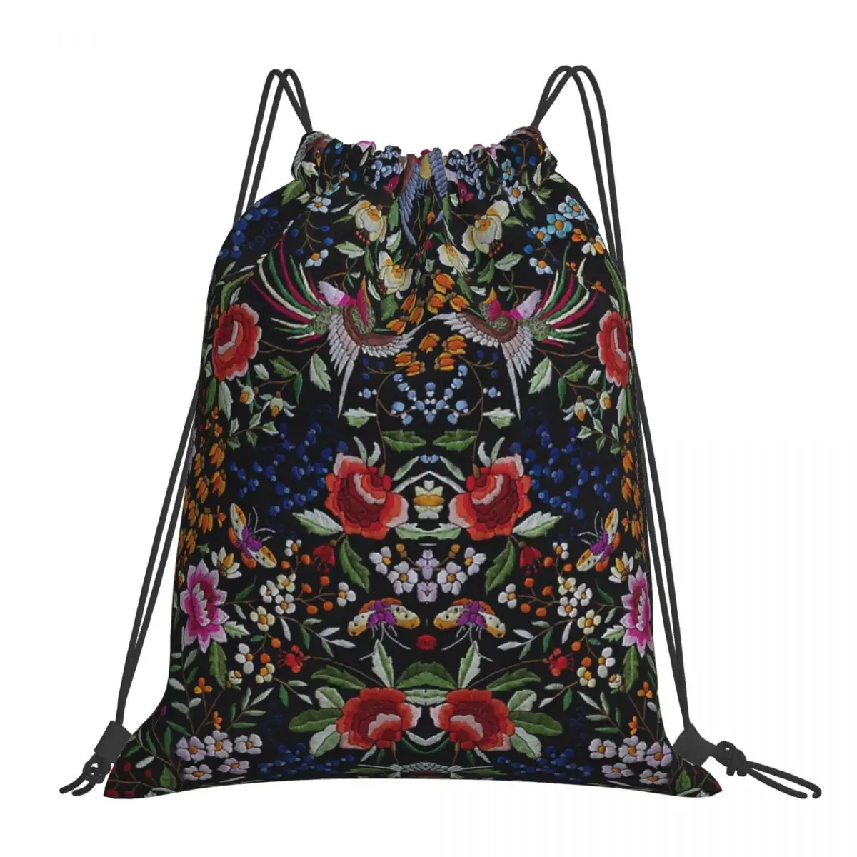 Spanish Flamenco Manton Shawl Motif Backpacks Multi-function Portable Drawstring Bags Sports Bag Book Bags For Travel School