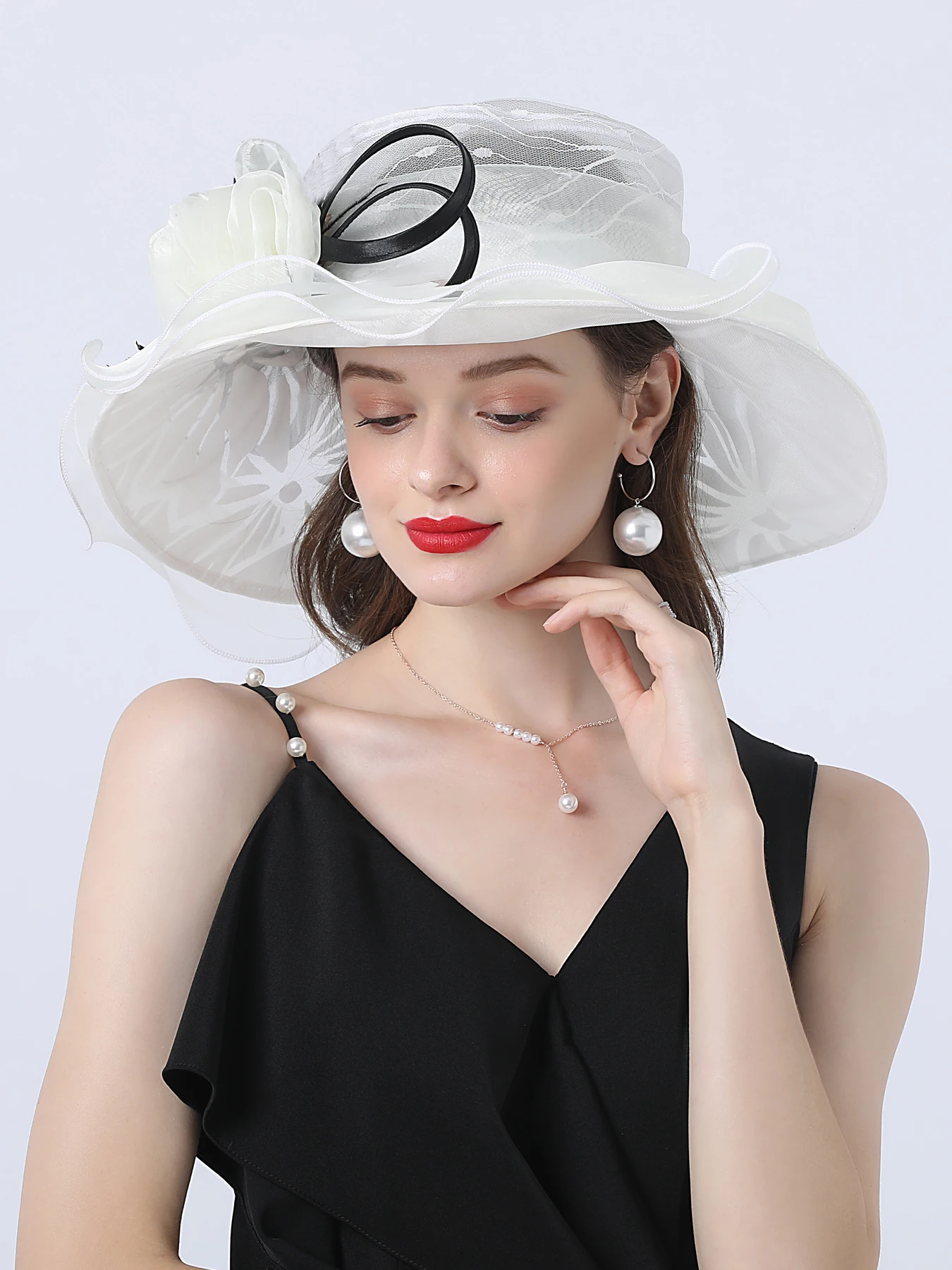 European and American fashion spring and summer organza sun hat for women travel sun protection foldable sun hat wide brim beach