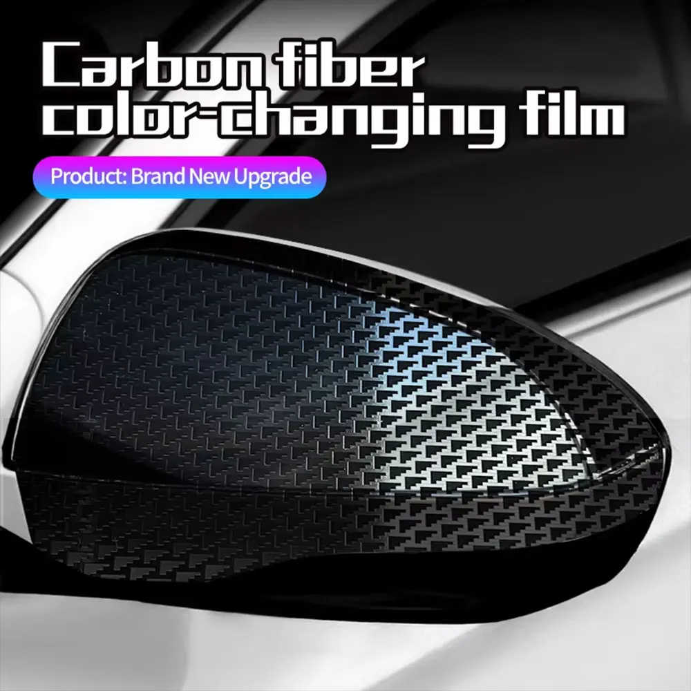 Car Sticker 3D Aircraft Pattern Carbon Fiber Vinyl Wrap Film Car Decal For Center Console Interior Color Change Rearview Mirror