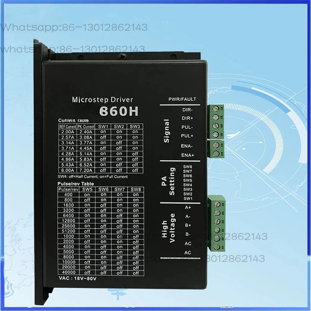 Ac18 ~ 80v Dc24-80v 2 Fase DMA860H Driver de passo Dsp Microstep Driver
