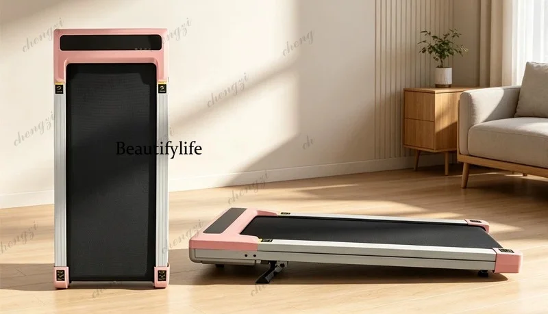 Household small folding hill climbing indoor silent flat panel jogging adjustable slope walking machine