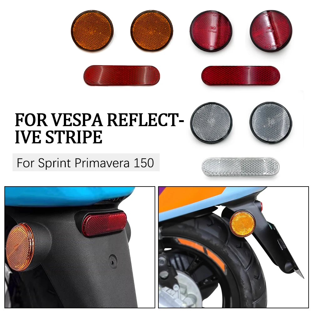 

Motorcycle Rectangle Reflectors PMMA Plastic Warning Reflector Bolt On Reflective Plate For Vespa Sprint Primavera 150