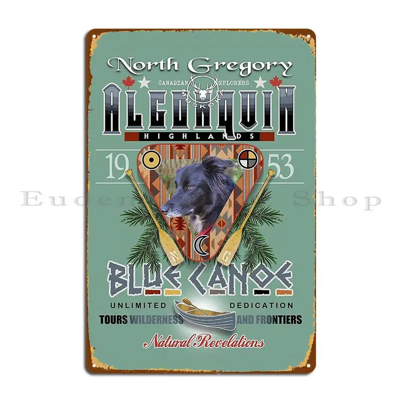 Blue Canoe Adventures Metal Signs Decoration Bar Retro Create Designing Tin Sign Poster