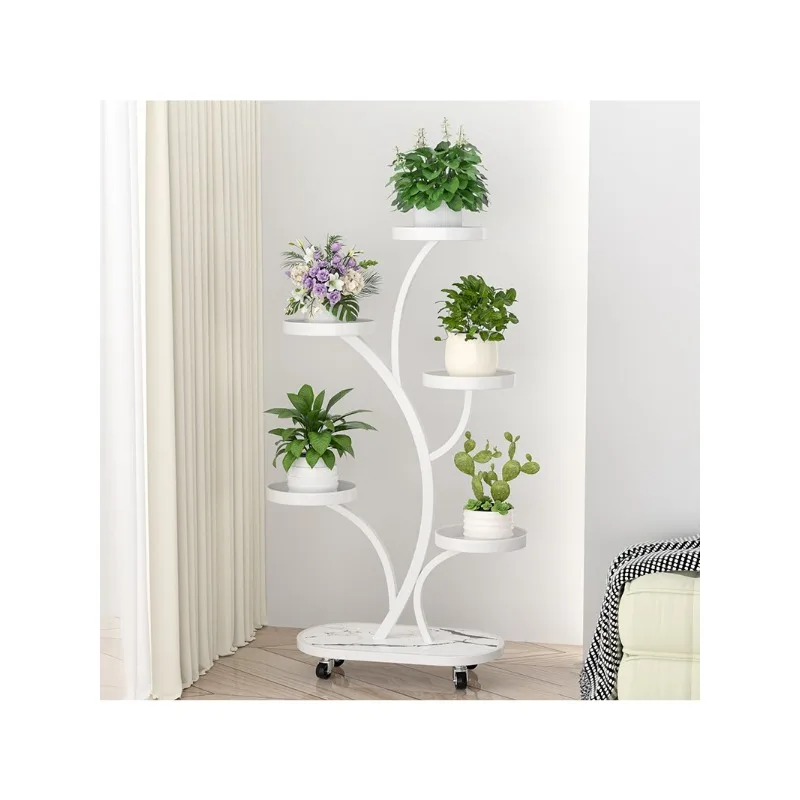 living room floor-to-ceiling balcony rack, multi-layer mobile flower pot rack, light luxury plant display flower rack