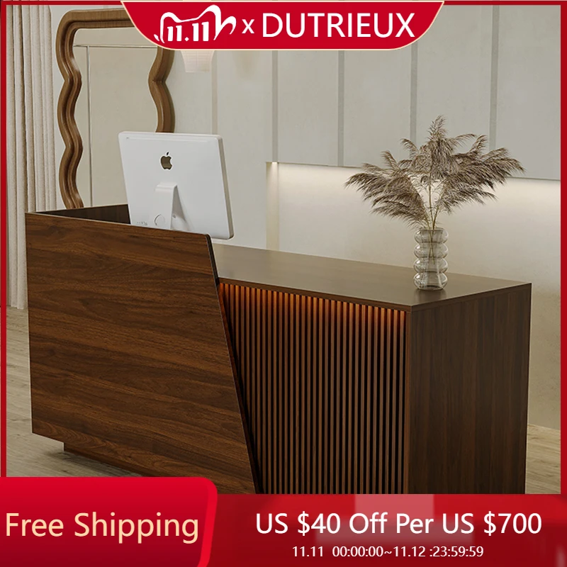 

Wood Design Reception Desks L Shaped Front Desk Counter Service Reception Desks Drawers Elegant Escrivaninha Office Furniture