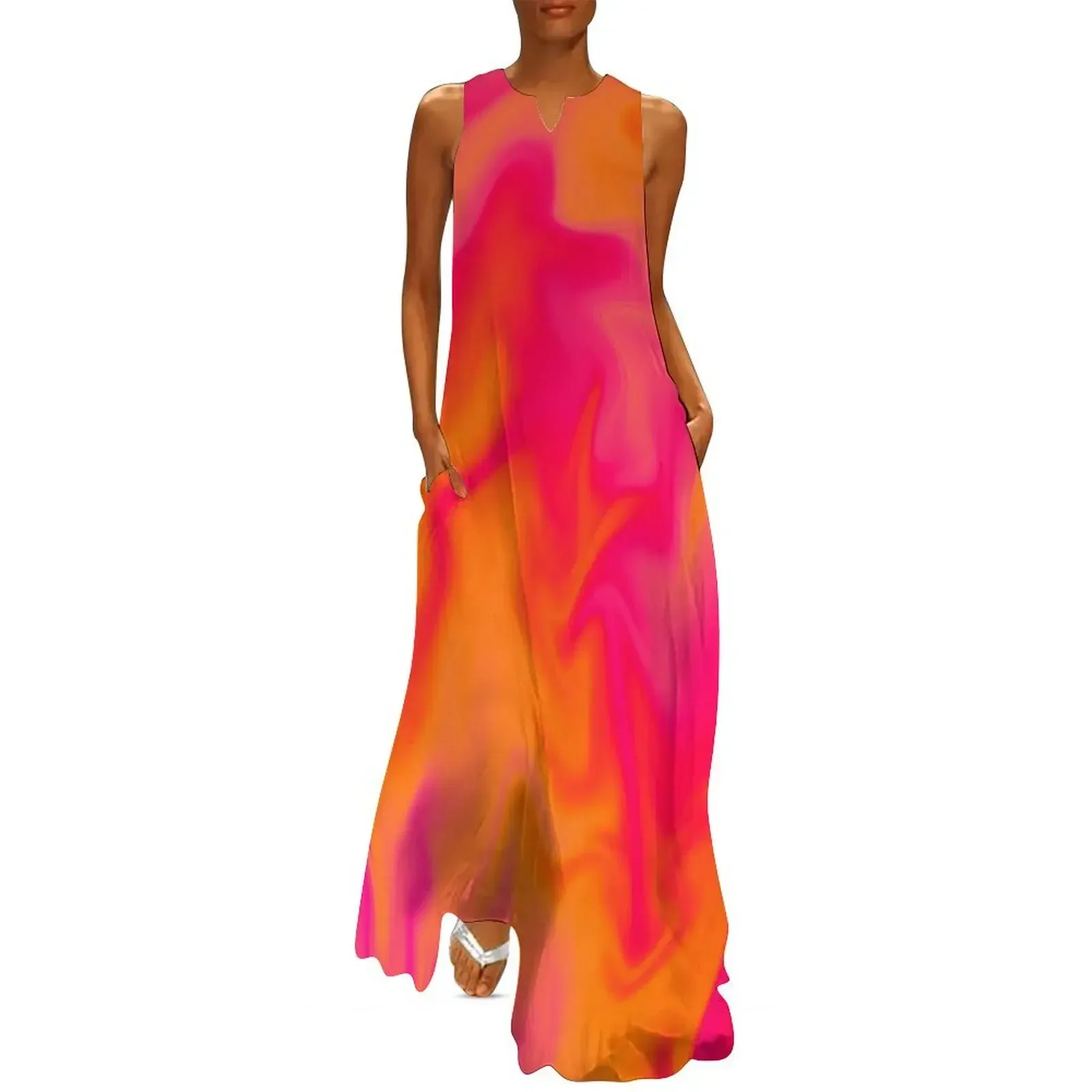 

Pink, Orange, and Red Marble Fusion Design Long Dress Womens dresses summer women's suit sexy dress for women Dress