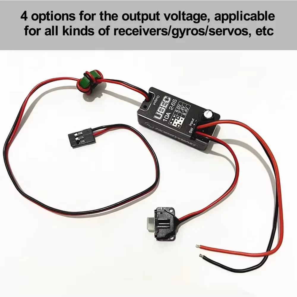 Hobbywing 10A UBEC V2 Módulo Regulador de Tensão 2-6S À Prova D 'Água Ajustável 6V/7.4V/8.4V para Peças de Brinquedo de Carro Pequeno