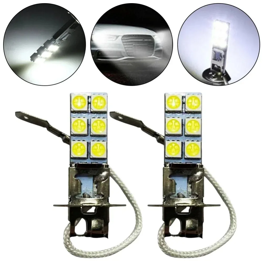 2pcs H3 6000K 55W LED Headlight Bulb Kit Fog Light Replacement Parts High Quality Direct Installation Car Accessories,  Bright H