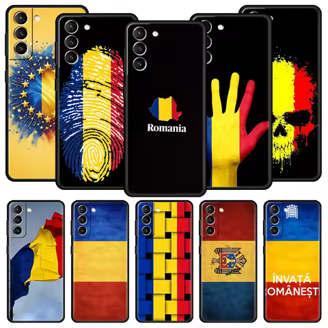 Romania Flag Phone Case For Samsung Galaxy S25 Edge S24 S23 S22 S20 Ultra S21 FE 5G S10 Plus Soft TPU Cover