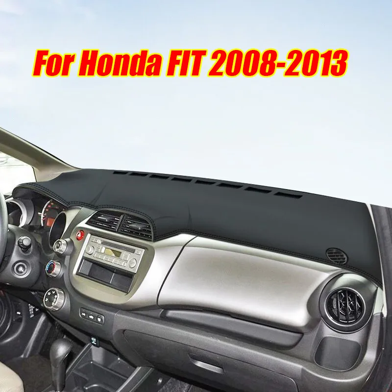 

Black Leather Dashboard Cover Dash Protector Pad Mat For Honda FIT 2008-2013