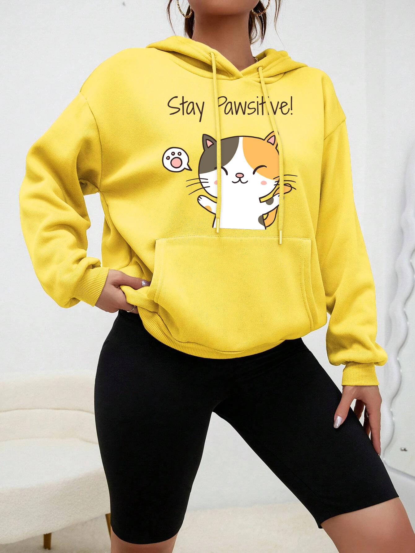 Women's Hoodies & Sweatshirts New Arrivals Y2K Winter Women's Sweaters Cute Cat Pattern Pullover Weekend Christmas Gifts