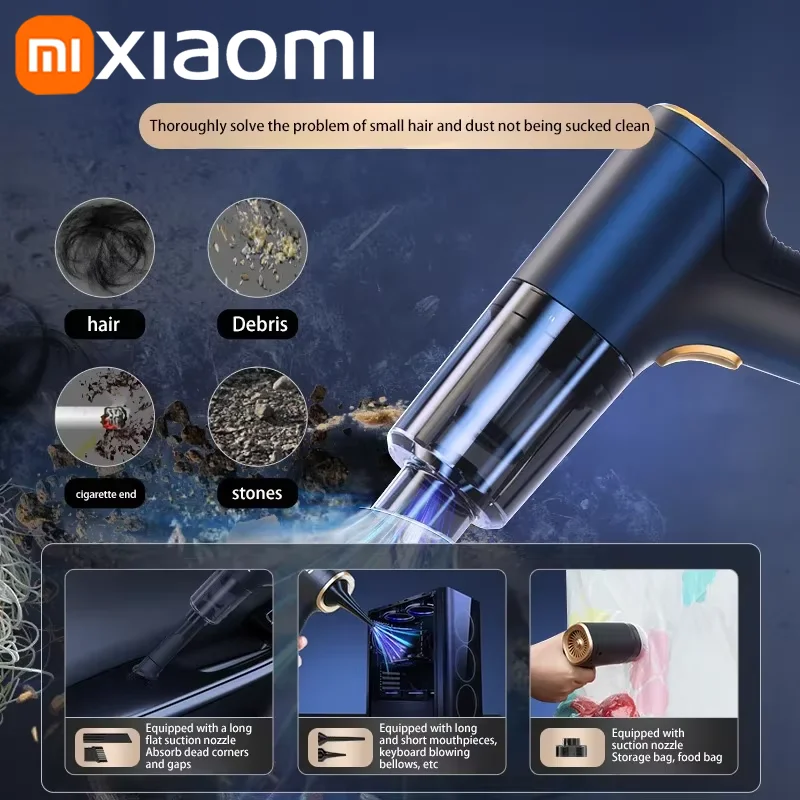 Xiaomi Car Vacuum Cleaner 2-in-1 Portable 99000Pa Wireless Car Vacuum Cleaner Handheld Home Car Dual Use Car Vacuum Cleaners