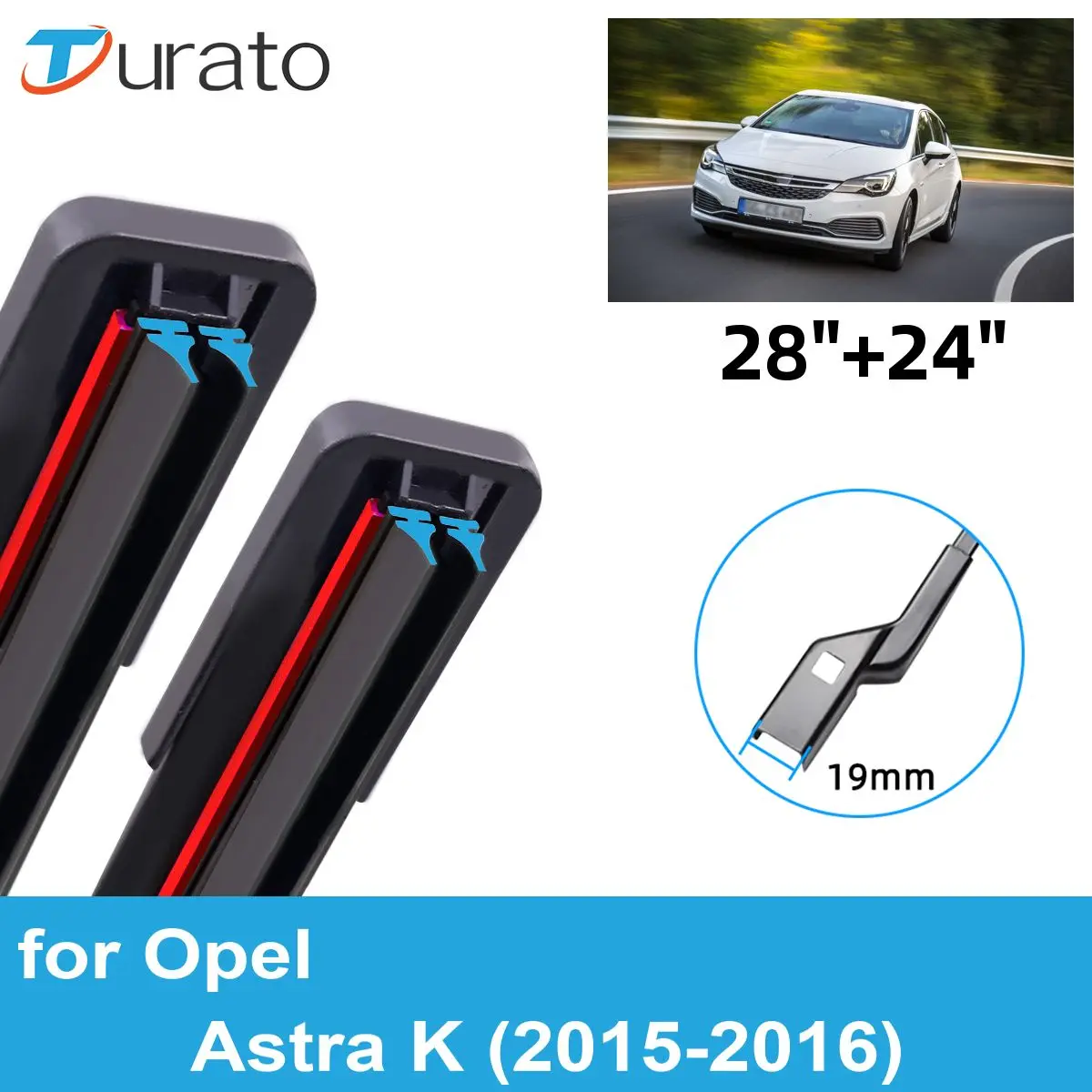 

2PCS Car Wiper Blades for 2015-2016 Opel Astra K Front Windscreen Windshield Wipers Double Rubber Car Accessories 2015 2016