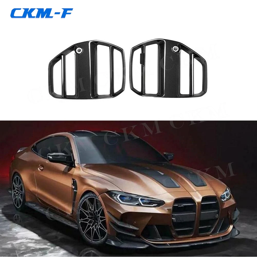 Racing Grills Dry Carbon Fiber Car Front Bumper Grille for BMW 3 Series G80 M3 4 Series G82 G83 M4 2021+