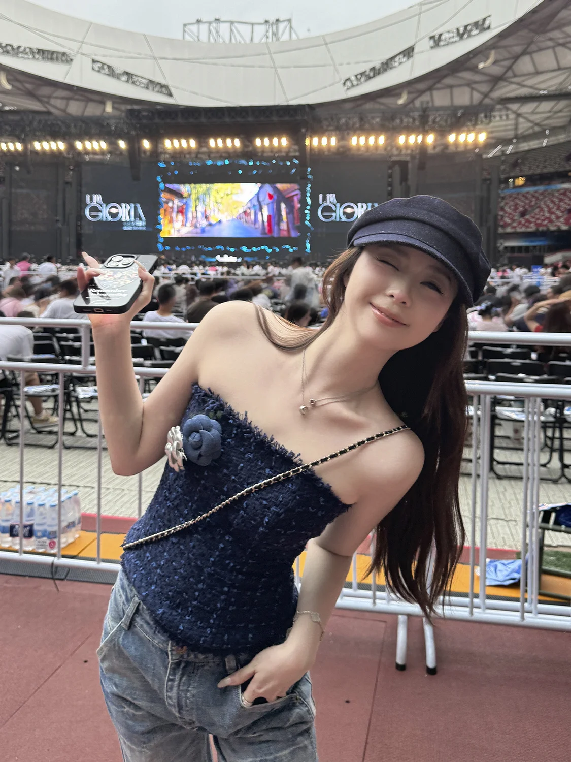 

Middletone Jisoo Women's Wool Knitted Wide Stripe Vest Top High-End Feeling Svel Faionable Zipper Sle ort Length