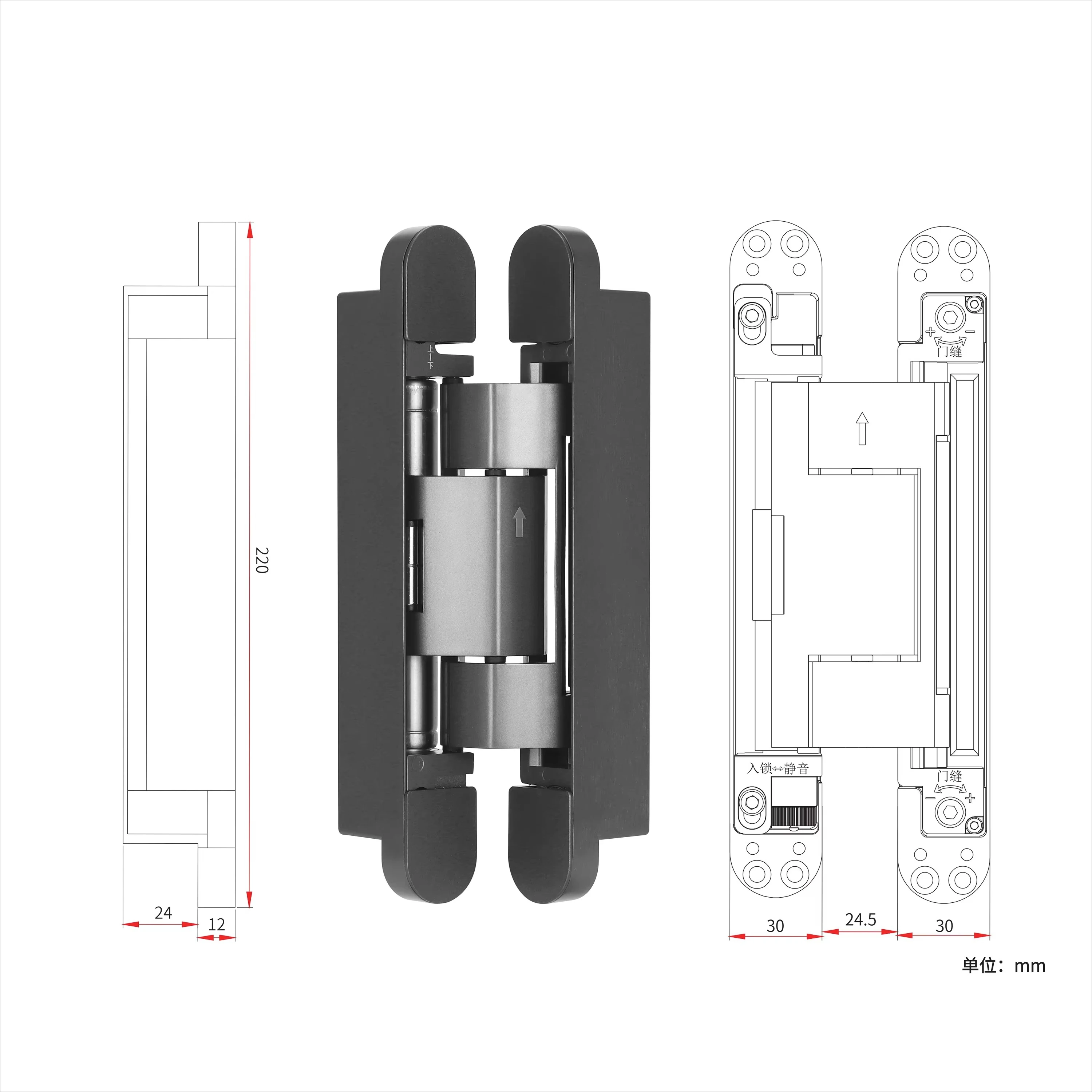 

Современный дизайн, регулируемая алюминиевая 40 кг, автоматическая гидравлическая дверная петля из мягкого дерева, скрытая петля, сверхпрочная, серая, самозакрывающаяся, с мягким закрыванием