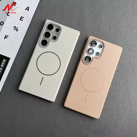 Luxury Slim Matte Magsafe Case for Samsung Galaxy S25 S24 S23 Ultra S22 Plus S21 Note 20 Solid Color Shockproof PC Phone Cover