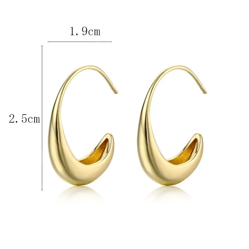 

Buyee 925 Sterling Silver Female Drop Earring Elegant Simple Dangle Earring for Women Fashion Golden Big Fine Jewelry Earring
