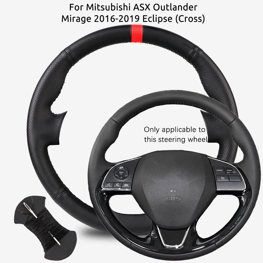 

Scratch-Resistant DIY Car Steering Wheel Cover Microfiber Leather For Mitsubishi ASX Outlander Mirage 2016-2019 Eclipse (Cross)