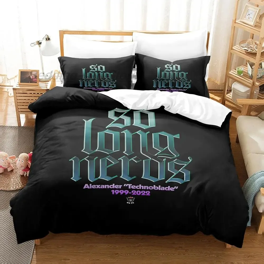 1999-2022 Technoblade Bedding Set Single Twin Full Queen King Size Bed Set Teenage Bedroom Duvetcover Sets 3D Blood God