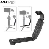 UURIG Handle Grip Mount L Type Bracket W/ Cold Shoe 1/4 Adapter Stand for Zhiyun Smooth Q2 4 DJI OSMO Mobile 3 Gimbal Stabilizer