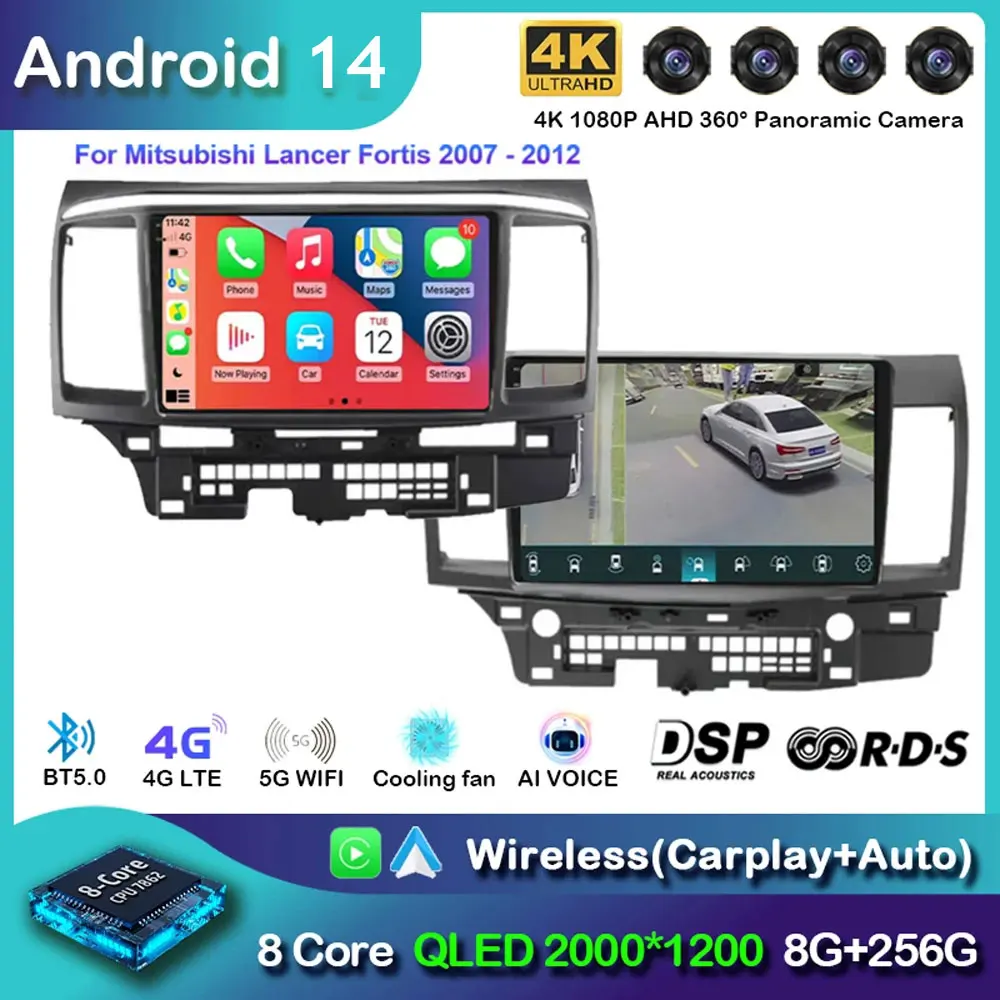 

Android 14 Carplay Car Radio For Mitsubishi Lancer 10 CY 2007 - 2017 Multimedia Video Player 2 Din GPS IPS 4G Stereo No 2DIN DVD