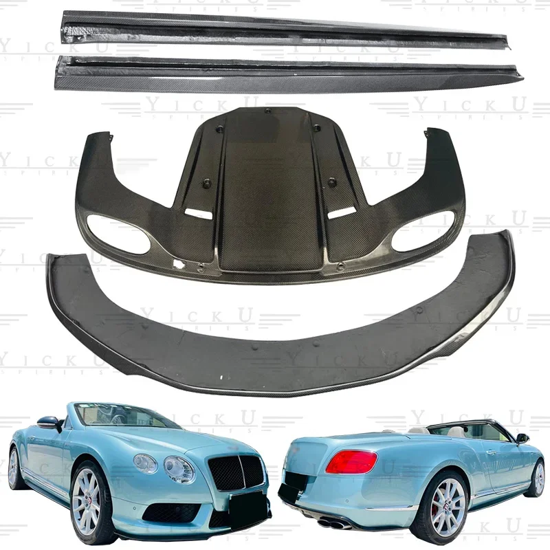 

High quality ST carbon fiber front lip side skirt and rear lip body kit 12-15 years suitable for Bentley Continental GT