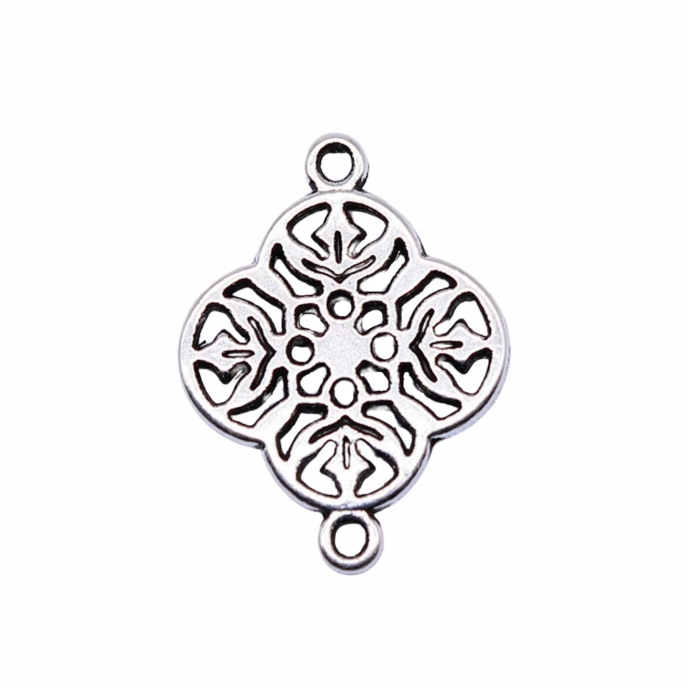 Pendant Hollow Flower Connector Charms Jewelry For Woman 20x15mm 10pcs