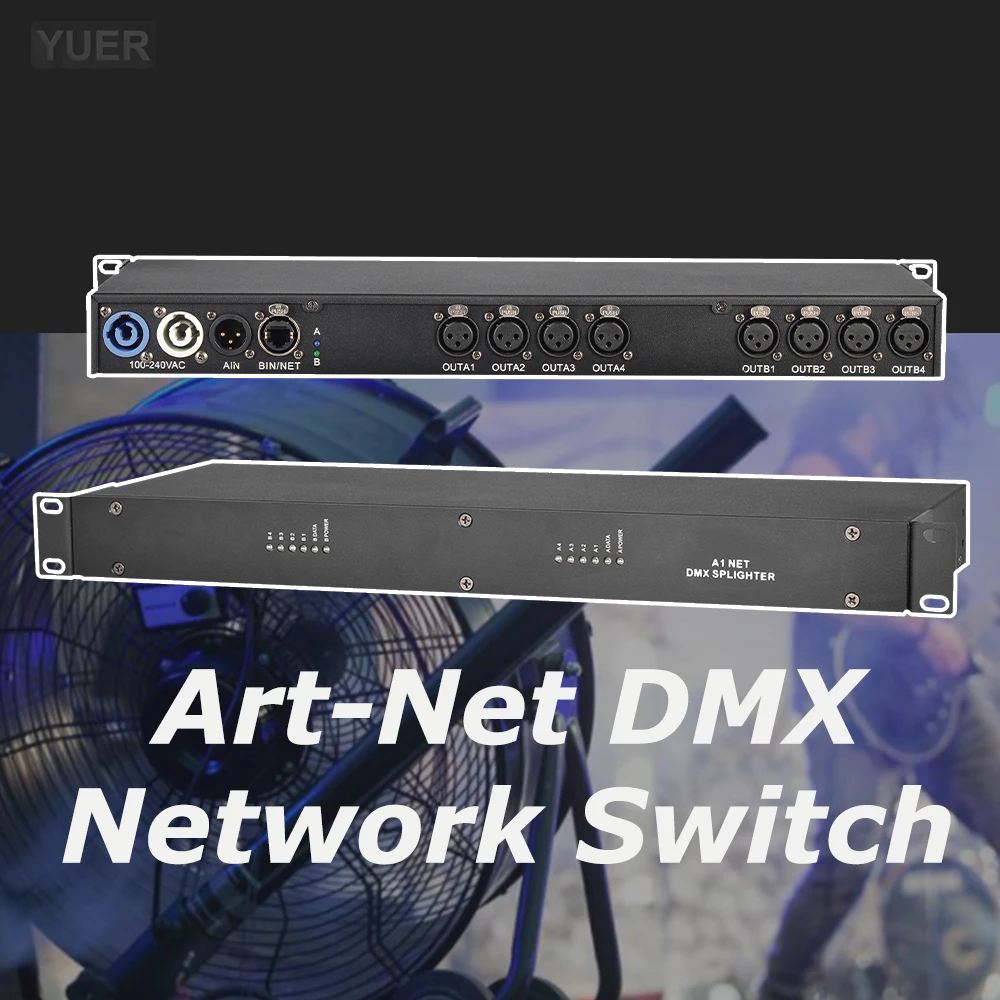 Art-Net/DMX Switch di rete illuminazione Artnet 8 porte DMX Splitter 1 porte Tiger Touch o MA2 Console professionale DMX Splighter