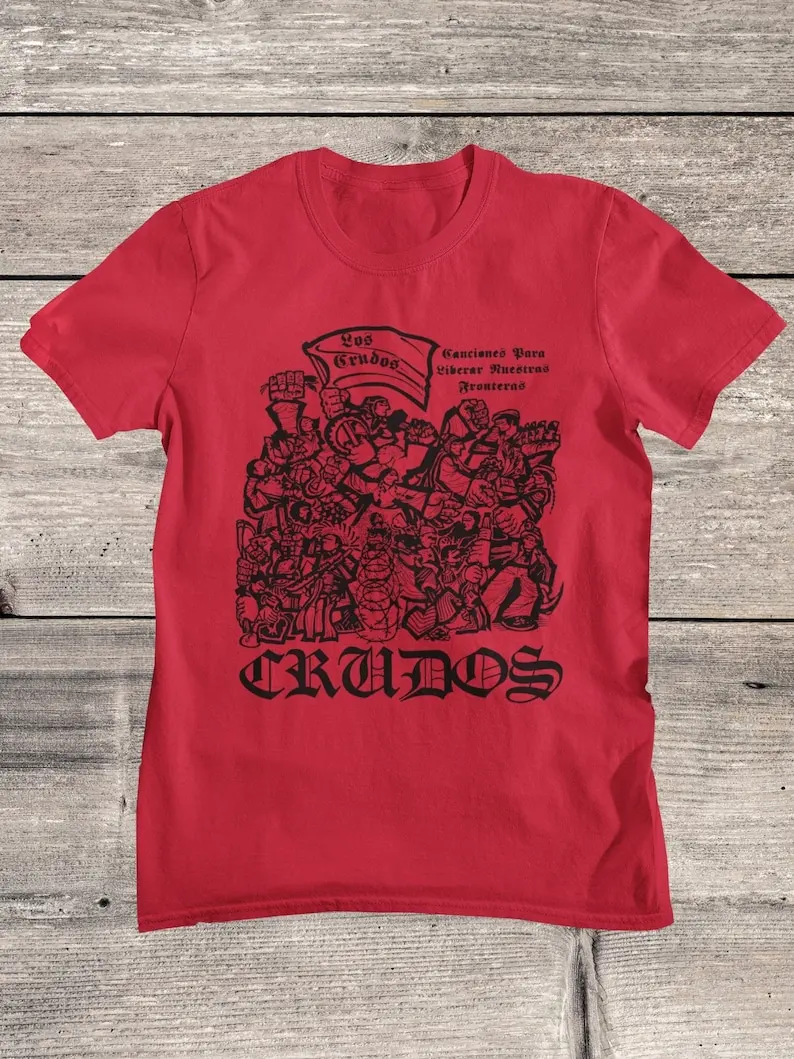 Los crudos เสื้อ Screamo Kaus band ฮาร์ดคอร์พังก์