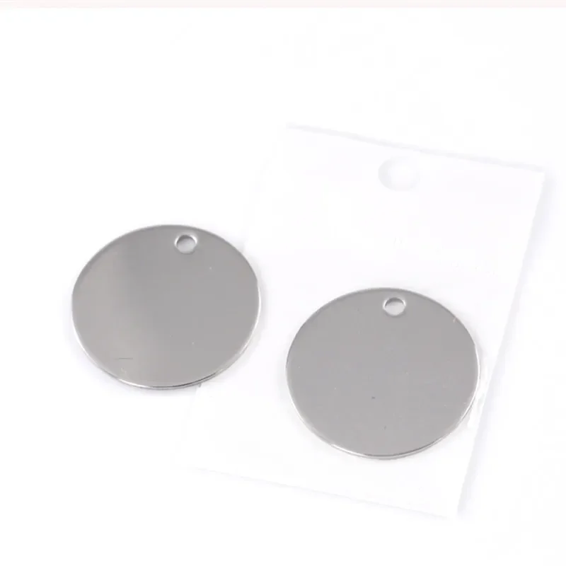 400Pcs Silver Tone Round Smooth Blank Stamping Tags Stainless Steel Pendants Jewelry 20mm DIY Findings