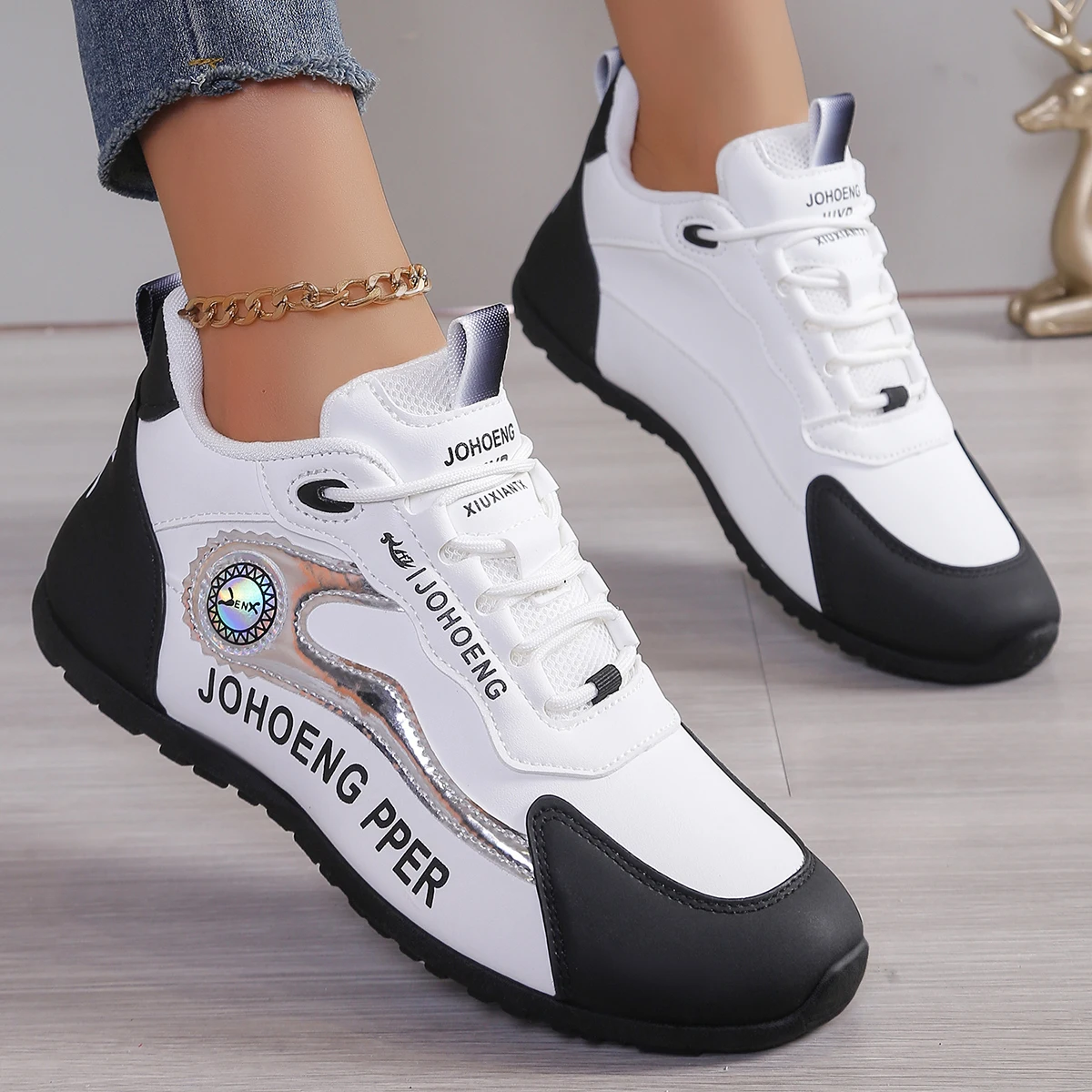 2024 Women with Waterproof Anti Slip Lace Up Shoes Trendy Trend Versatile Autumn Women Walking Outdoor Sneakers Zapatos De Mujer