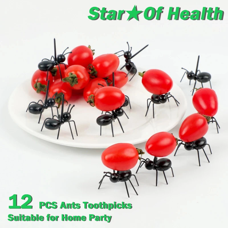 Fruit Fork Ants Toothpicks Cartoon Decoration Ant Shape Forks Snack Dessert Tableware Party Dinner Table Decoration Fruit Fork